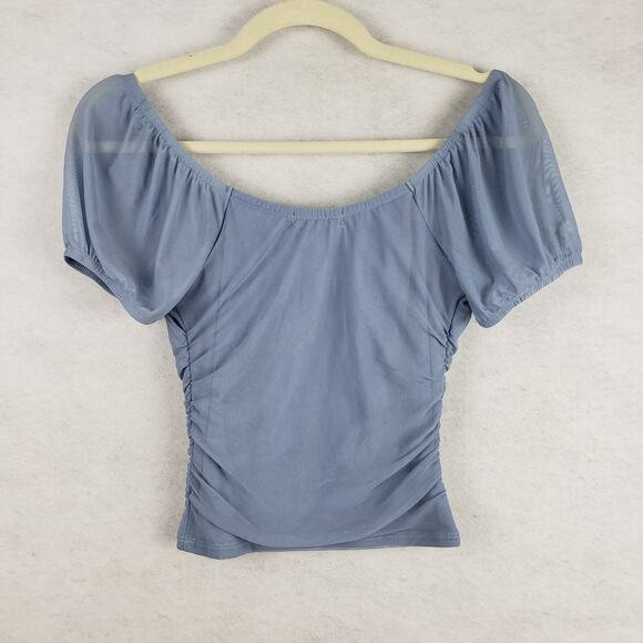 Stitch & Pine Size XS Short Sleeve Corset Style Tee Light Blue Renaissance Fairy - Picture 9 of 9